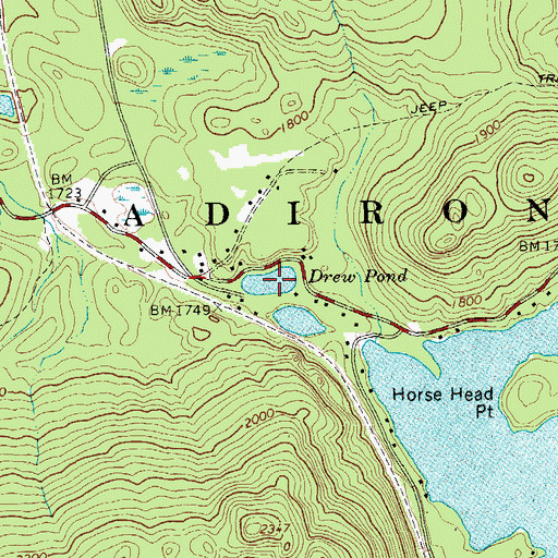 Topographic Map of Drew Pond, NY
