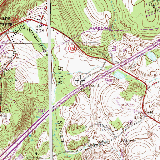Topographic Map of Drewsclift Cemetery, NY
