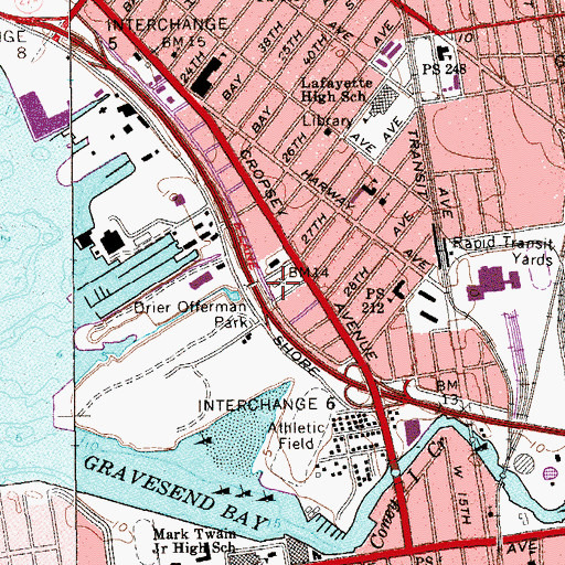 Topographic Map of Calvert Vaux Park, NY