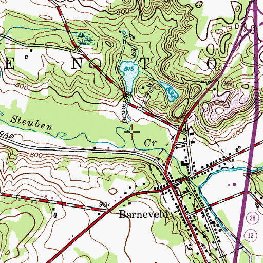 Topographic Map of Drumlin Brook, NY