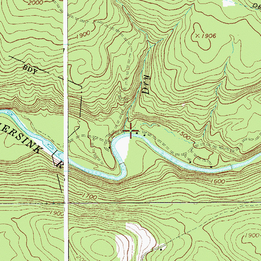 Topographic Map of Dry Brook, NY
