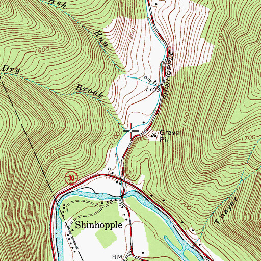 Topographic Map of Dry Brook, NY