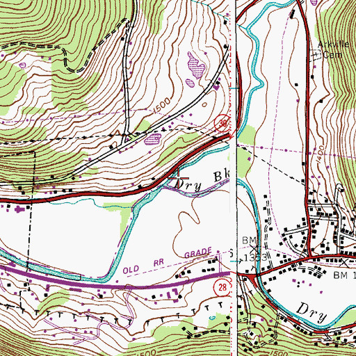 Topographic Map of Dry Brook, NY