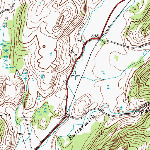 Topographic Map of Dry Creek, NY