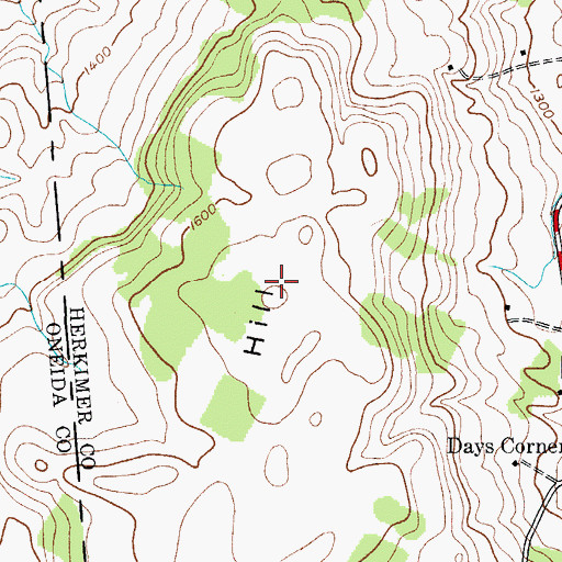 Topographic Map of Dry Hill, NY