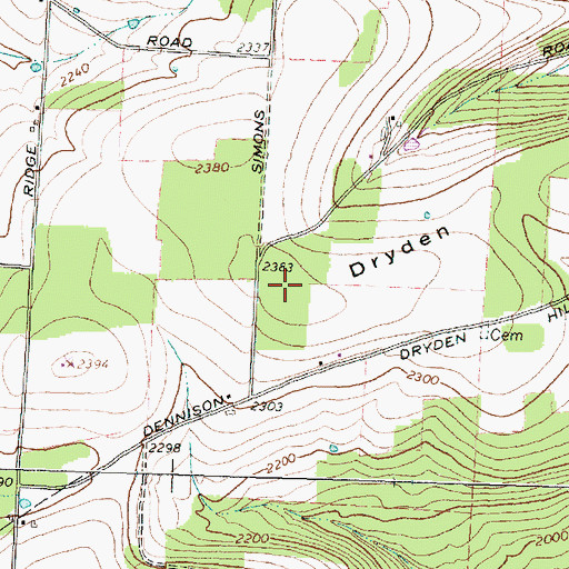 Topographic Map of Dryden Hill, NY
