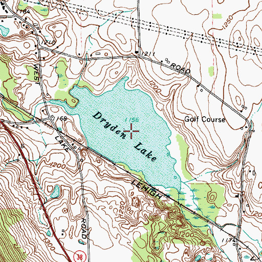 Topographic Map of Dryden Lake, NY