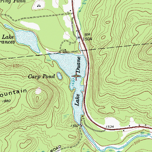 Topographic Map of Lake Duane, NY