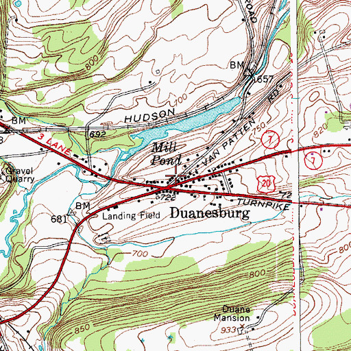 Topographic Map of Duanesburg, NY