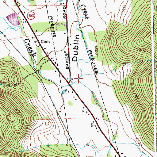 Topographic Map of Dublin Creek, NY