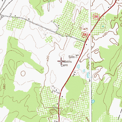 Topographic Map of Dubois Cemetery, NY