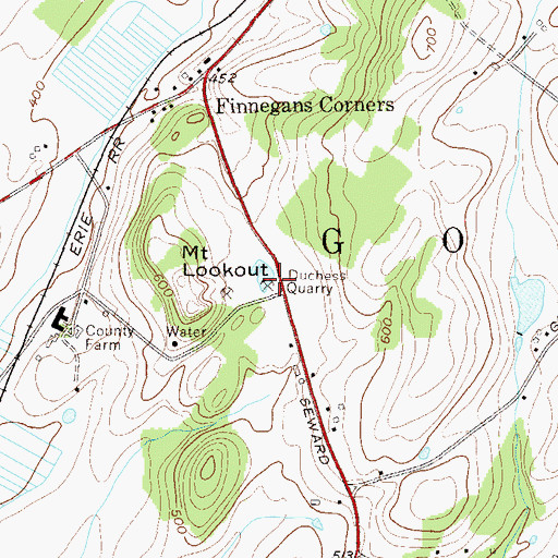 Topographic Map of Duchess Quarry, NY