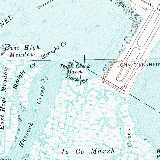 Topographic Map of Duck Creek, NY