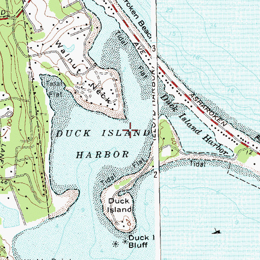 Topographic Map of Duck Island Harbor, NY