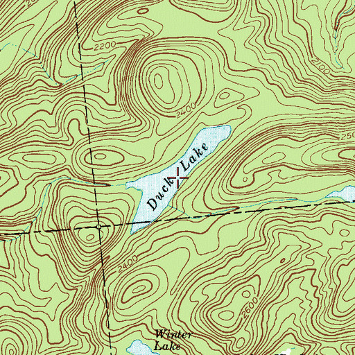 Topographic Map of Duck Lake, NY
