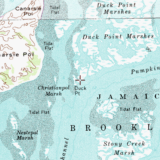 Topographic Map of Duck Point, NY