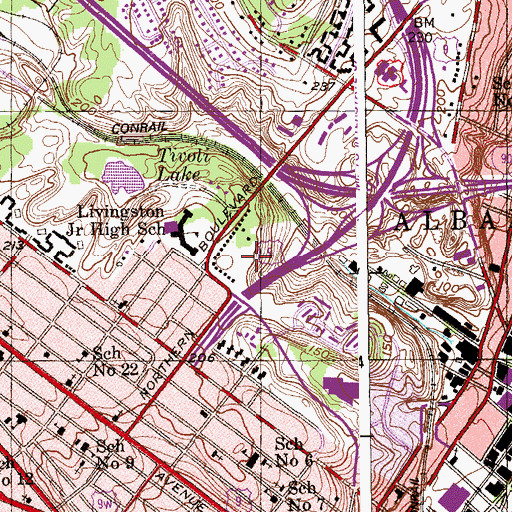 Topographic Map of Dudley Park, NY