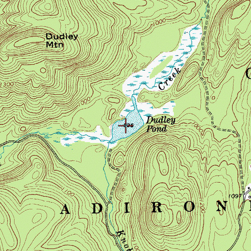 Topographic Map of Dudley Pond, NY