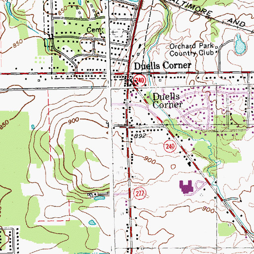 Topographic Map of Duells Corner, NY