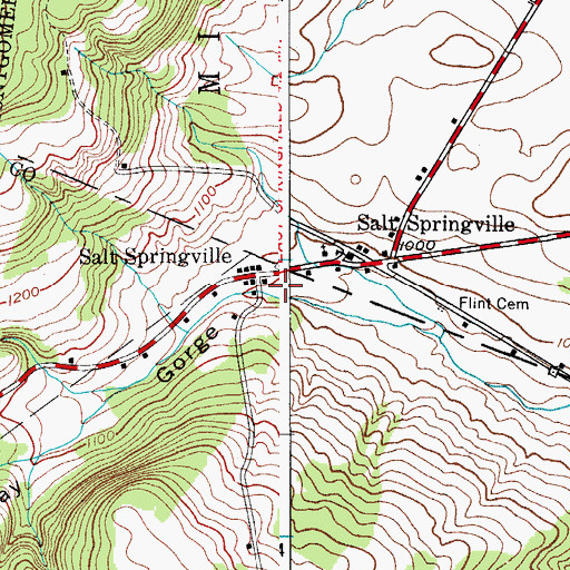 Topographic Map of Dugway Gorge, NY