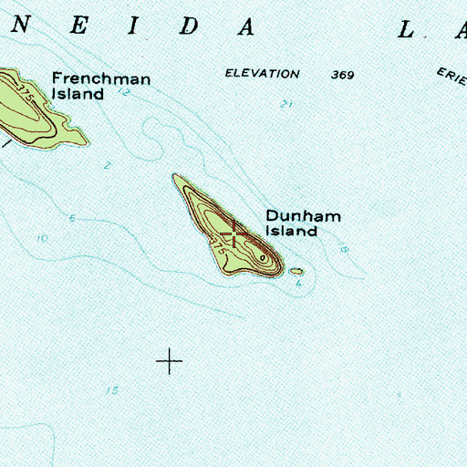 Topographic Map of Dunham Island, NY