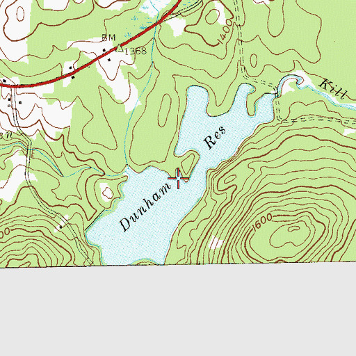 Topographic Map of Dunham Reservoir, NY