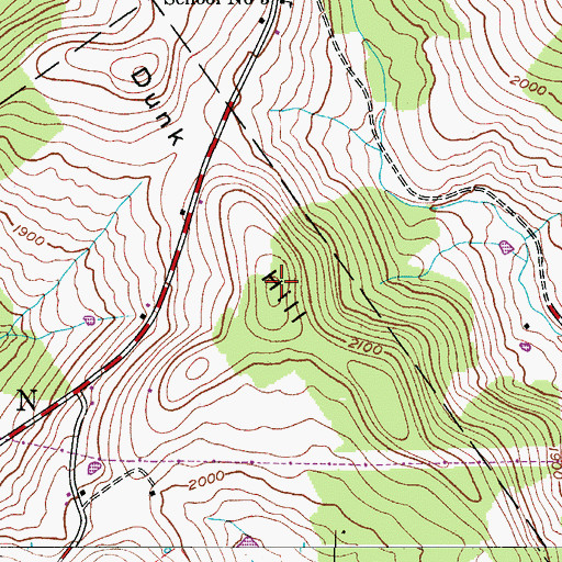 Topographic Map of Dunk Hill, NY