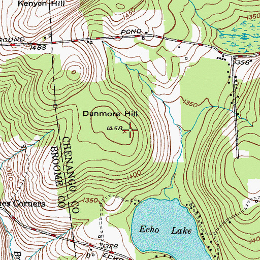 Topographic Map of Dunmore Hill, NY