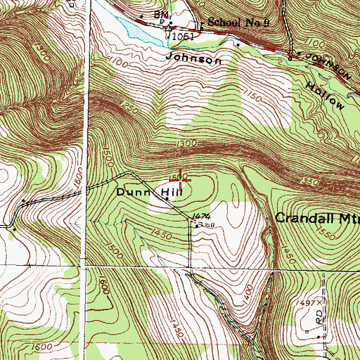 Topographic Map of Dunn Hill, NY