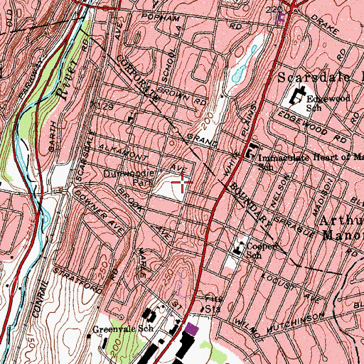 Topographic Map of Dunwoodie Park, NY