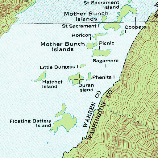 Topographic Map of Duran Island, NY