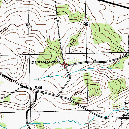 Topographic Map of Durham Cemetery, NY
