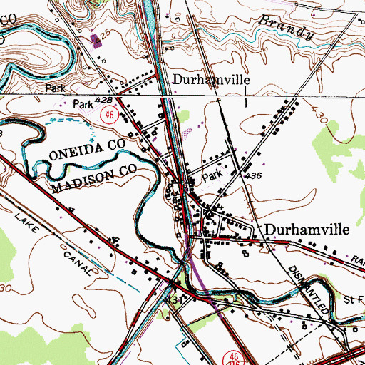 Topographic Map of Durhamville, NY