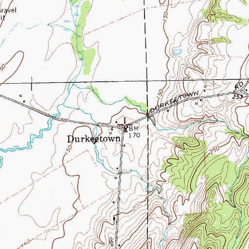 Topographic Map of Durkeetown, NY
