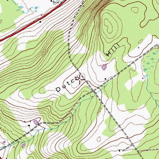 Topographic Map of Dutch Hill, NY
