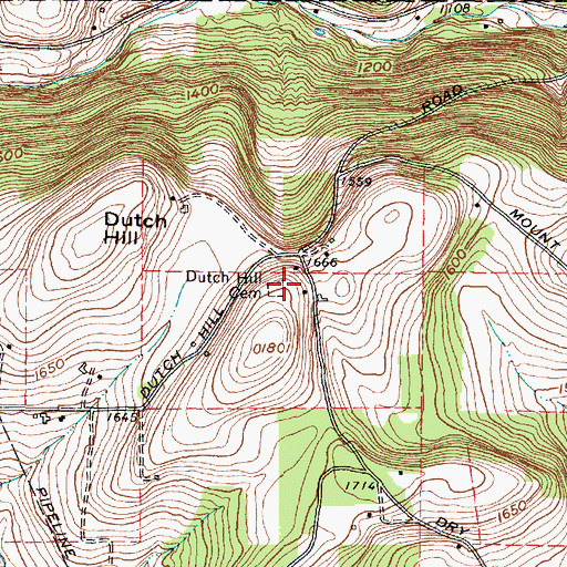 Topographic Map of Dutch Hill Cemetery, NY