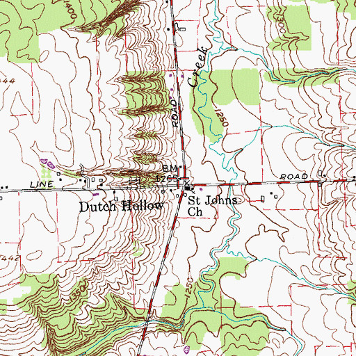 Topographic Map of Dutch Hollow, NY