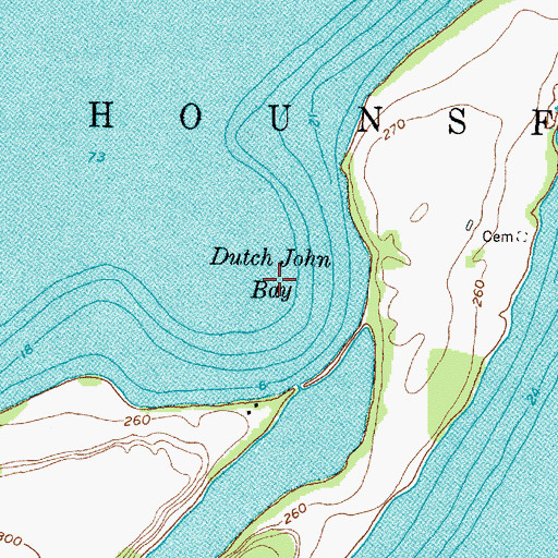 Topographic Map of Dutch John Bay, NY