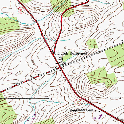 Topographic Map of Dutch Reformed Church, NY