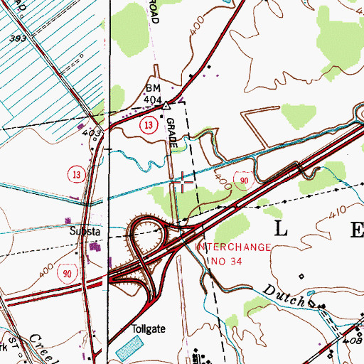 Topographic Map of Dutch Settlement Creek, NY
