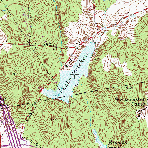 Topographic Map of Lake Dutchess, NY