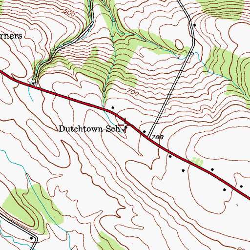 Topographic Map of Dutchtown School, NY