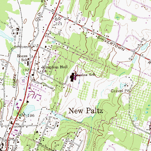 Topographic Map of Duzine Elementary School, NY