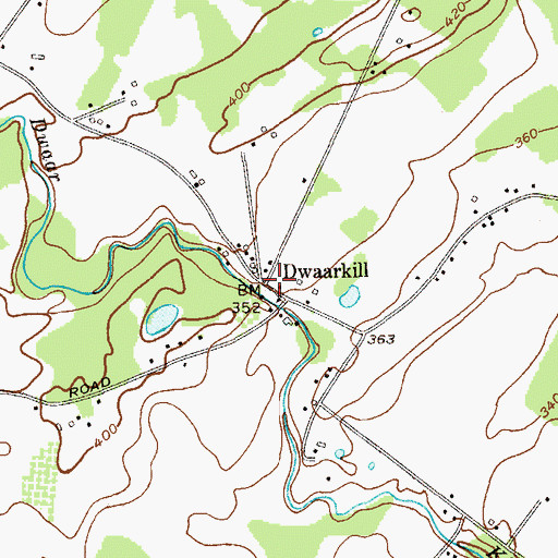 Topographic Map of Dwaarkill, NY