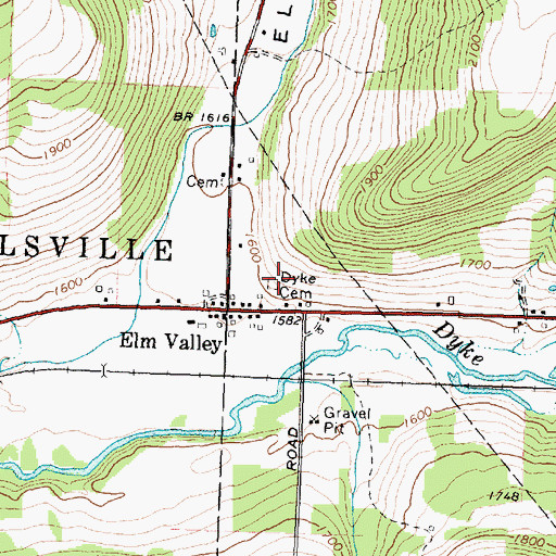 Topographic Map of Cole Dike Cemetery, NY