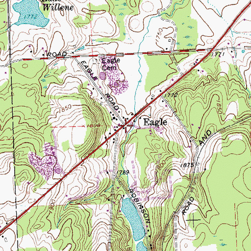 Topographic Map of Eagle, NY