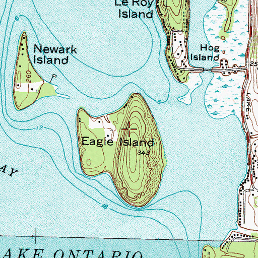 Topographic Map of Eagle Island, NY