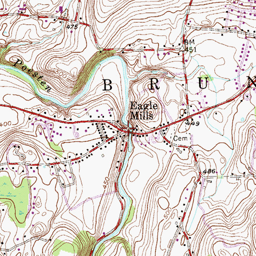 Topographic Map of Eagle Mills, NY