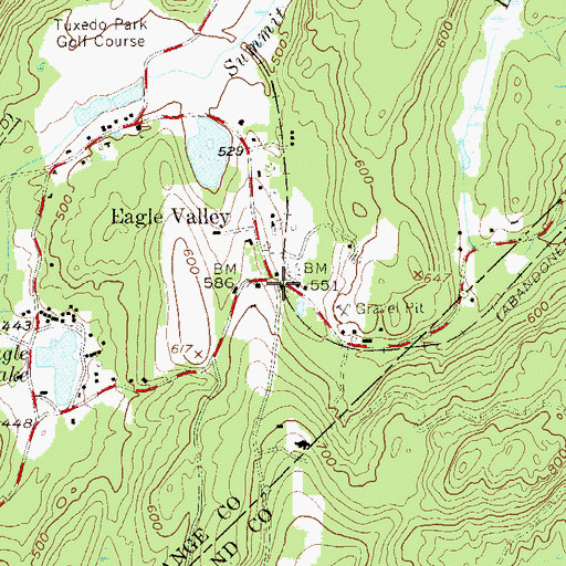 Topographic Map of Eagle Valley, NY
