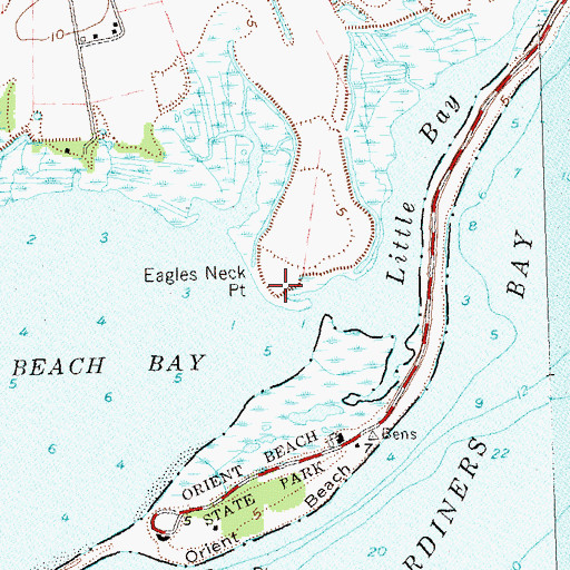 Topographic Map of Eagles Neck Point, NY